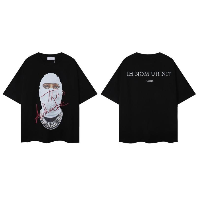 Stranger Things Masked Man Print Tee Men's American IH NOM UH NIT High Street Summer T-Shirt Casual Oversized Top