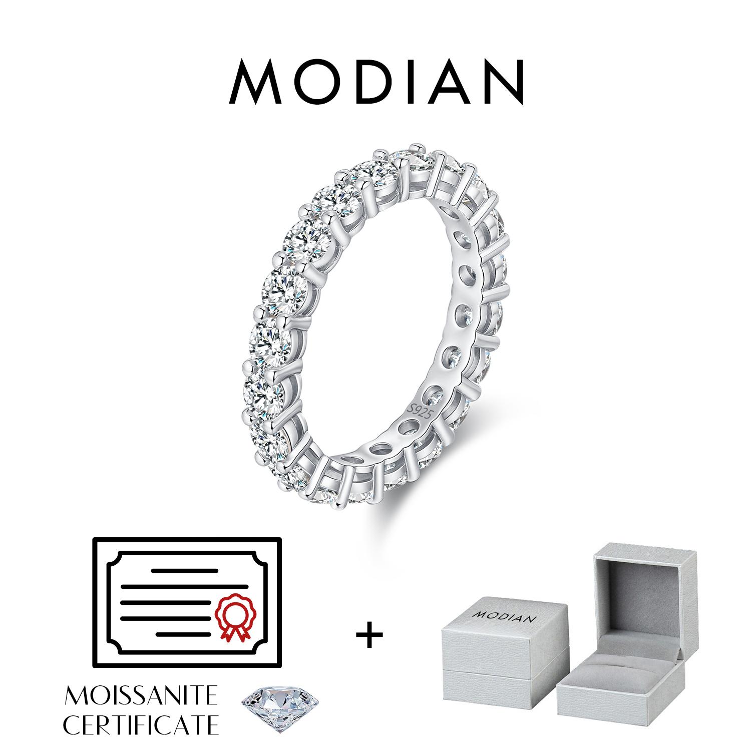 

Dazzling D Color Moissanite Eternity Band Rings 925 Sterling Silver Luxury Stackable Fashion Ring For Women Fine Jewelry 5