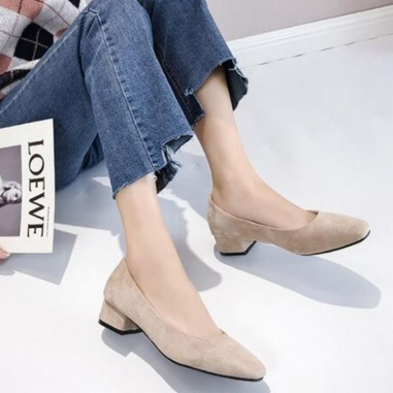 Open Run Rihanna Suede Winter Chunky Low Heel Women S pumpS