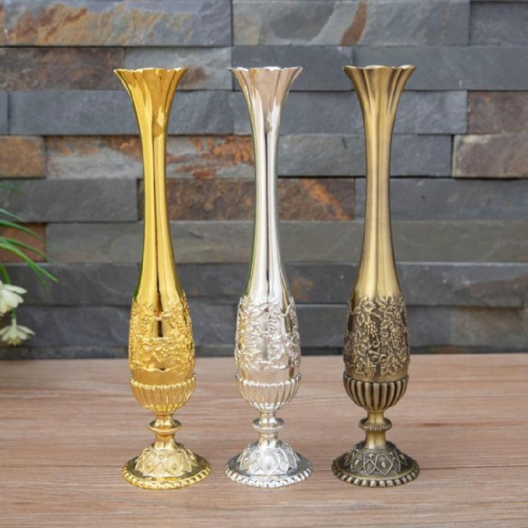 Elegant Engraved Metal Vases Narrow Neck Bud Vases For Flower Arrangements And Living Room Room Styling Wedding Gift