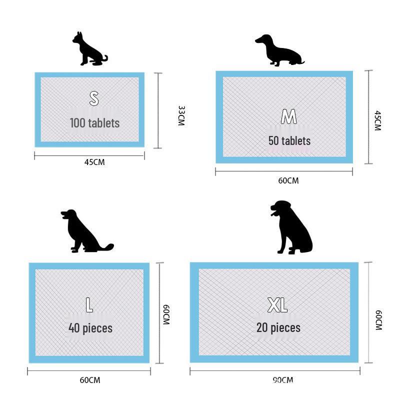 Thickened Disposable Dog Incontinence Pads - Absorbent Pet Urine Pads Trial S 33x45cm 20 pcs