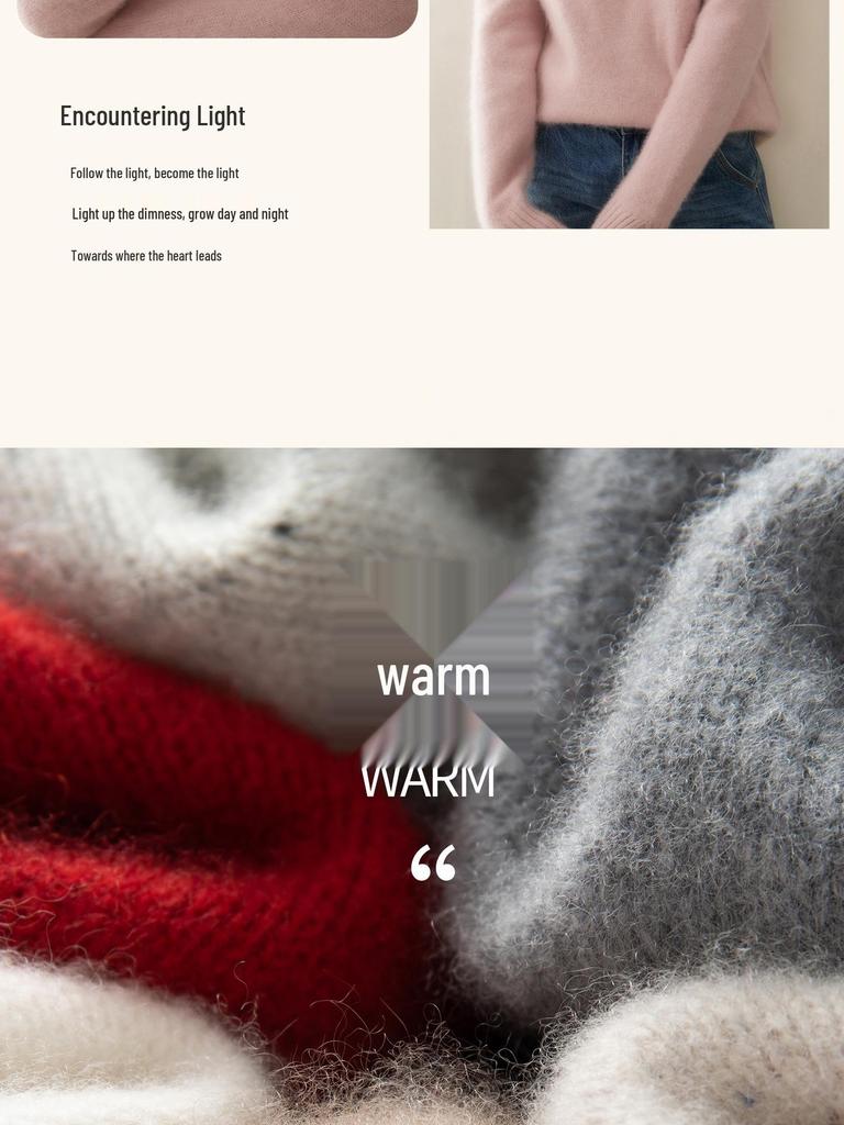 Maglione da donna con zip mezza lunghezza e colletto, in 100% cashmere ispessito – Caldo, Morbido, Lavorato a maglia invernale di alta gamma