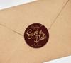 Darling Souvenir DIY 45 Pcs Dark Brown Leaf Vines Save The Date Stickers Round Envelope Seal-1.6