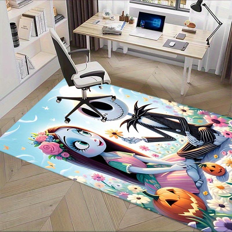 Office Rug Jack Skellington, Sally Theme 3D Printed Anti-Slip Rug-Machine Washable for Living Room