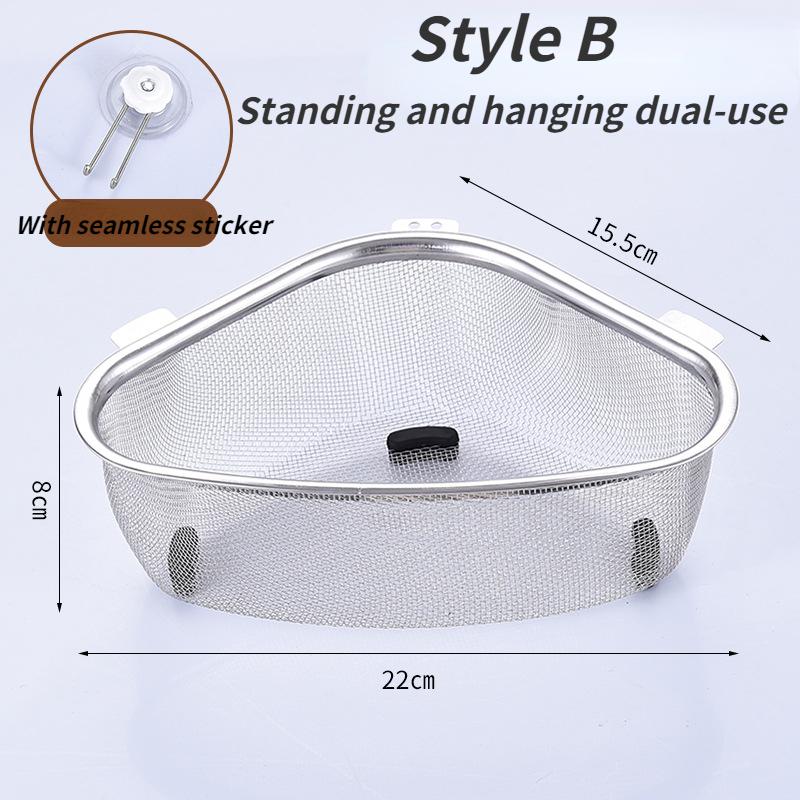 Drain Basket Stainless Steel Kitchen Supplies Household Sink Hanging Non Perforated Storage Rack Multi Functional Drip Basket