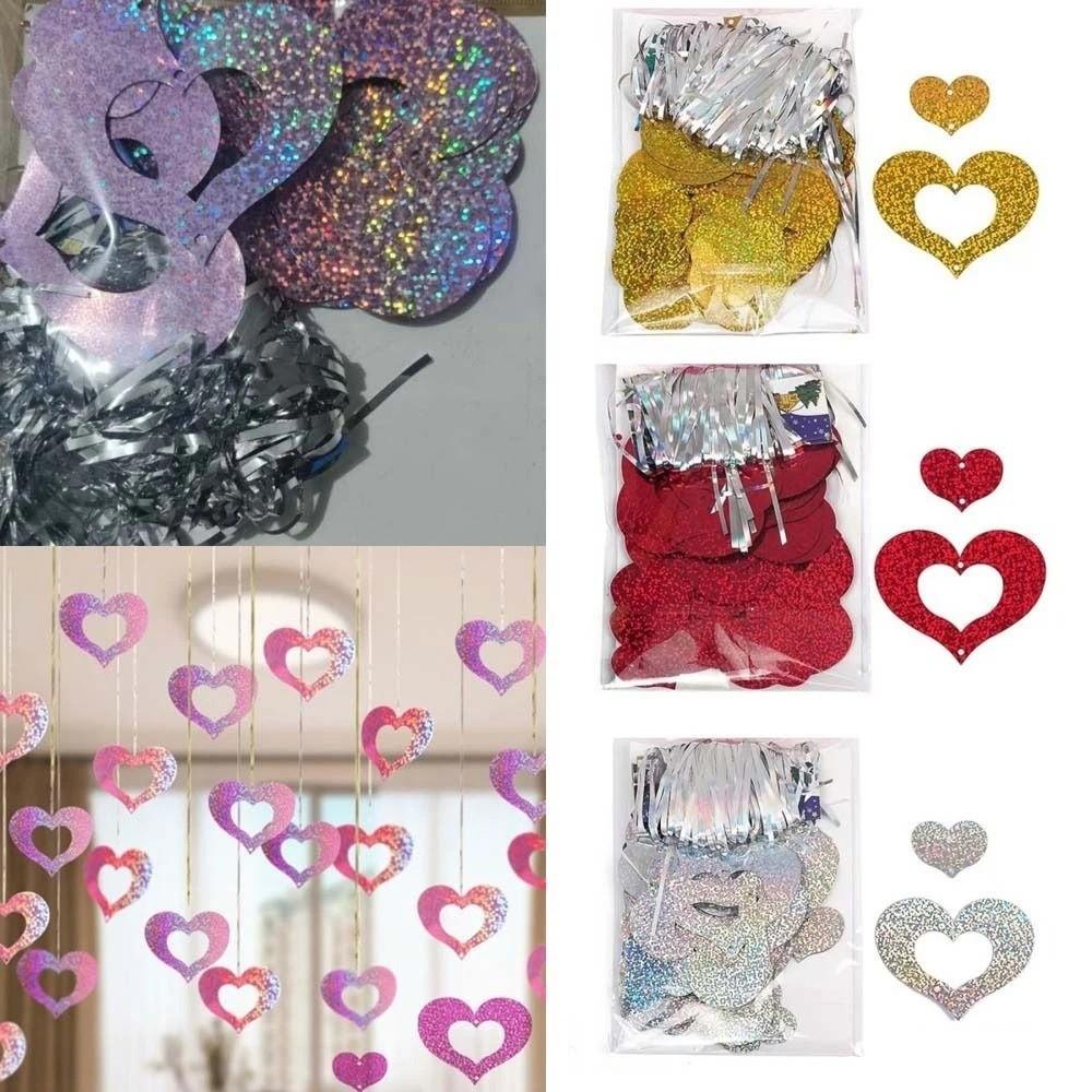 Laser Sequin Valentine's Day Love Pulling DIY Love Heart Hanging Curtain  Couple Anniversary