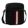 Bally Code Classic Striped Color Block Design Fabric And Leather Crossbody Bag Men Bags Black 6311758