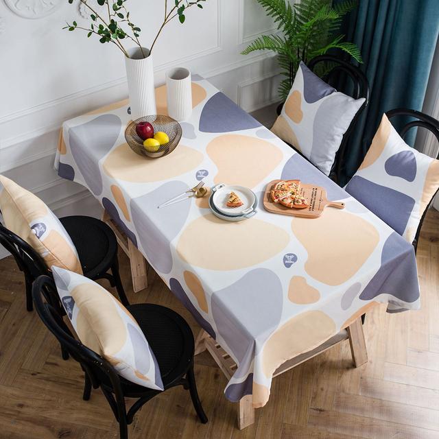Table Cloth Rectangular Cobblestones Pattern Polyester Tablecloths Waterproof Table Cover Wedding For Dining Table Party Event