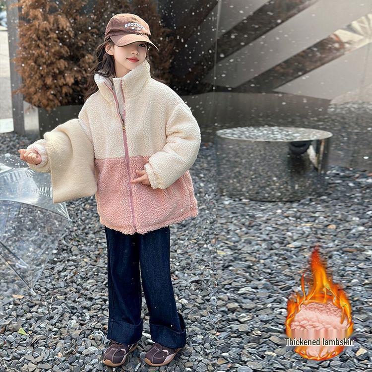 2025 Girls' Reversible Winter Down Coat – Thickened, Stylish Outerwear for Big Kids