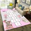 Hopscotch Child Digital Games Boy Girls Carpet Rug for Home Living Room Bedroom Sofa Doormat Decor,Non-slip Floor Mat