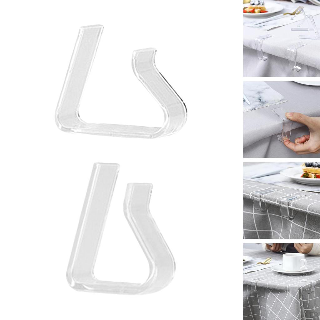 4 Pezzi Clip Tovaglia Trasparenti, Portatovaglia, , Morsetti Trasparenti per Tovaglia, Antivento per