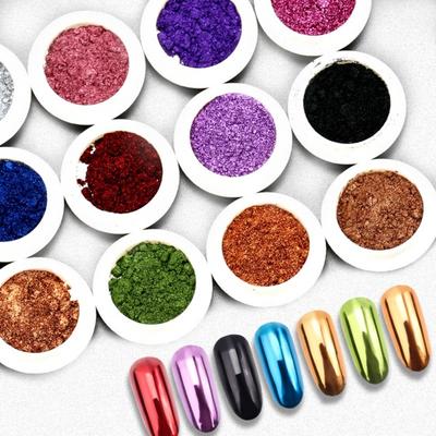 Yousheng Metallic Mirror Nail Powder with Brush Shiny Nail Glitter Powder Delicate Texture Metal Effect Nail Art UV Polish Chrome Pigment Powder DIY
