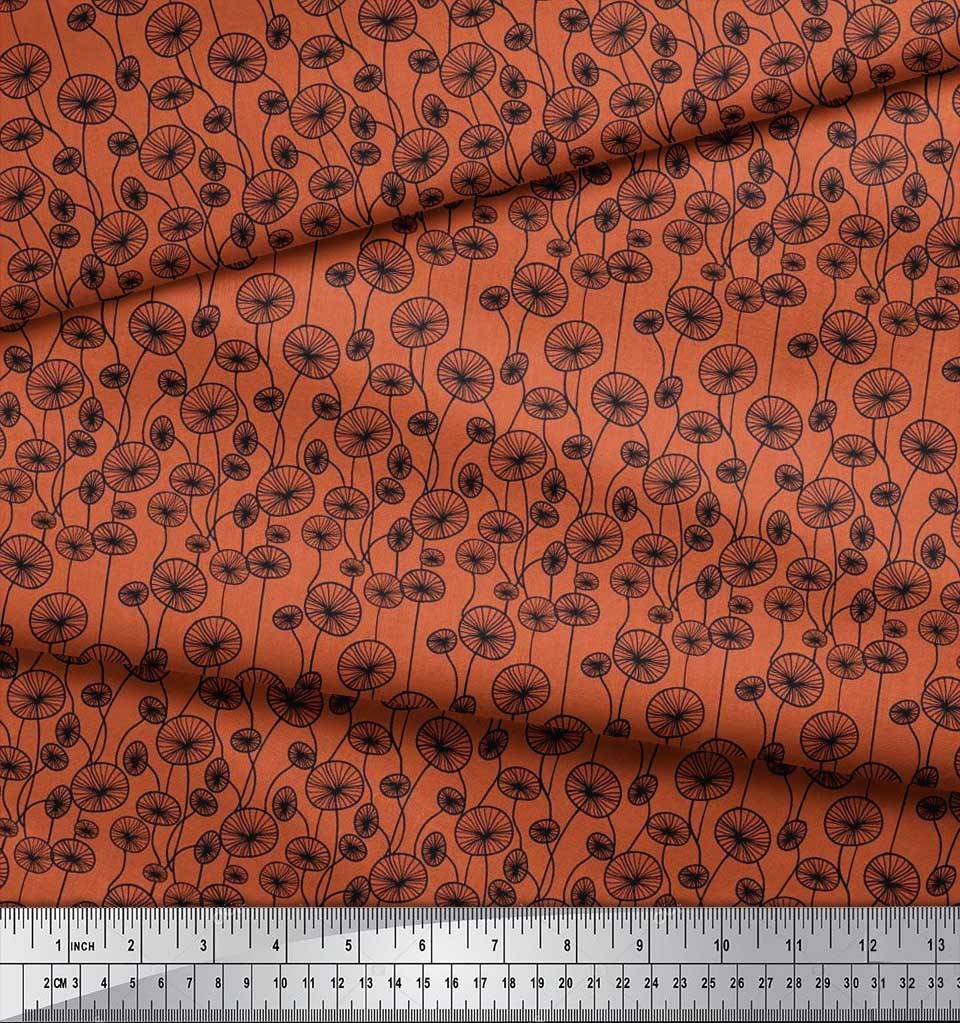 Soimoi Japan Crepe Satin Fabric Artistic Floral Decor Fabric Printed Metre 42 Inch