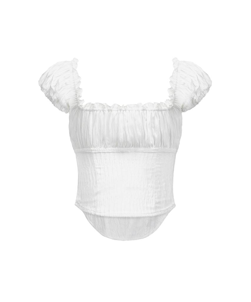 ROCKCAKE Curve Line Corset Blouse - White