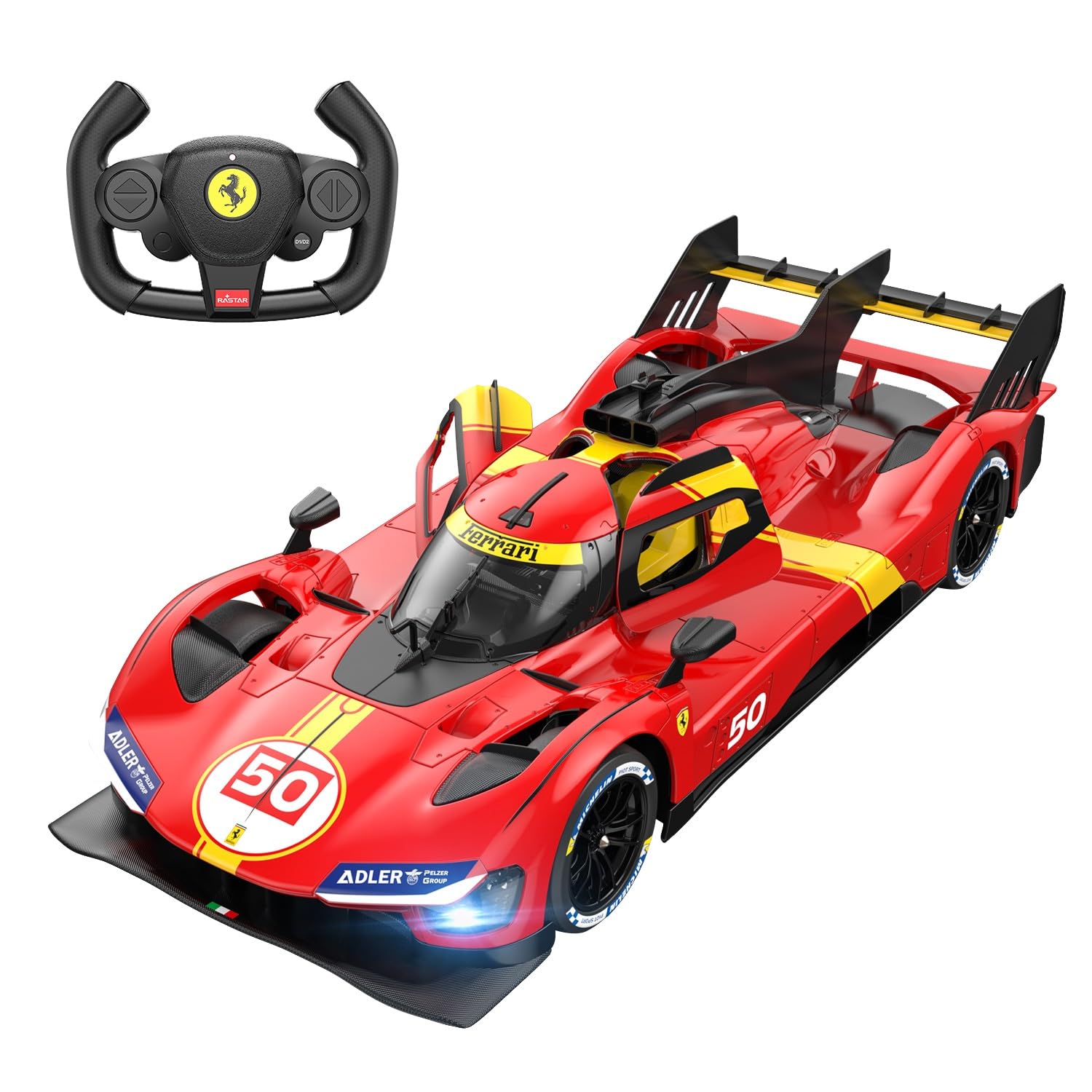 Rastar Радиоуправляемые машины Масштаб 1:14 Суперкар Ferrari 499 P Le Mans Спортивный автомобиль на радиоуправлении, Дрифт-машина Ferrari RC для взрослых, Детская игрушечная машина Ferrari, 2,4G