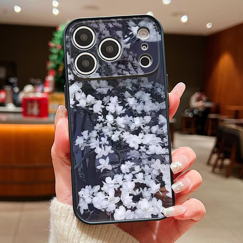 Tree Flowers Pattern Case For iPhone 17 Pro Max Funda iPhone 16 15 14 13 Pro Max Magnetic For Magsafe Hybrid Slim Matte Cover