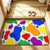 Macaron Color Cow Spot Allover Floor Mat Bedroom Carpet, Bathroom Foot Mat, Doormat, Non-Slip Absorbent Multi-Use