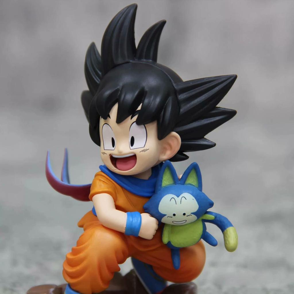10CM Anime Dragon Ball Z Son Goku Figur Modell Spielzeug Hält Poole Niedliches Modell Spielzeug Geschenk Sammlung Kindheit Goku Action Figur