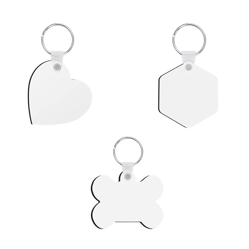 15 Pieces Sublimation Blank Keychain Kit for Key Ring Set DIY Heat Transfer Keychain Blanks with for Key Rings for Gradu