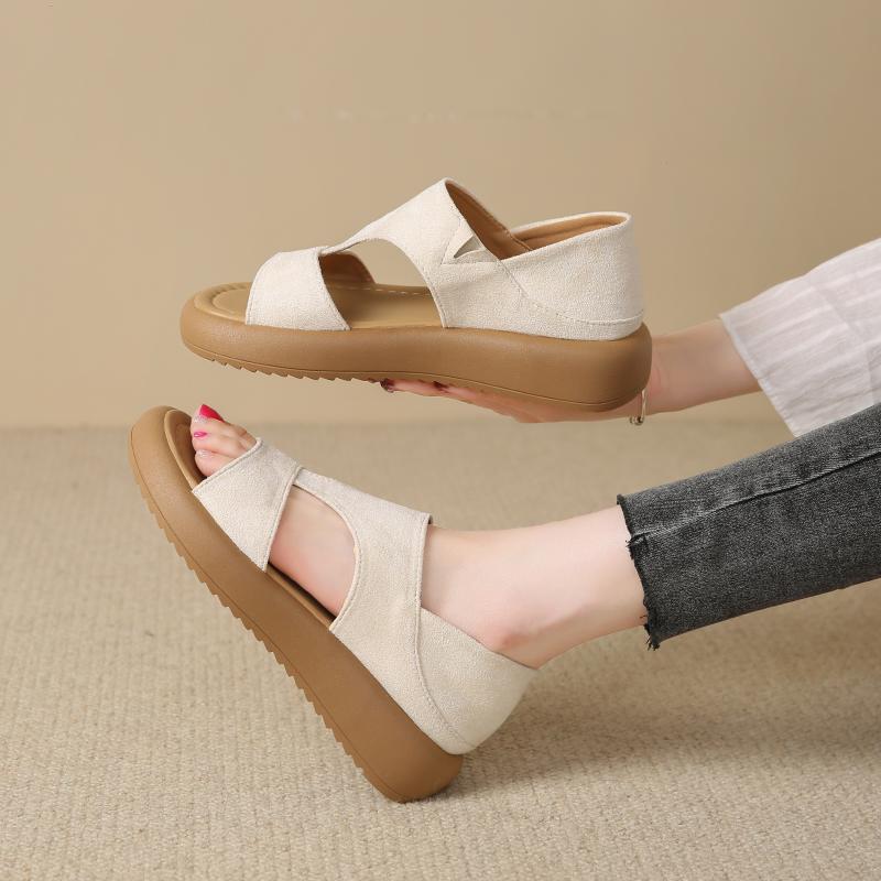 Fashion Fashion Leopard Women's Slippers New Cork Sandals Women Summer Outdoor Non-slip Shoes Buckle Sandals Woman Beach Flat Slippers