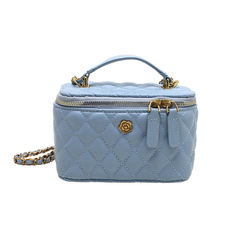 Small square bag, box bag, camellia rhombus chain, autumn new bag, women's shoulder messenger bag, handbag.