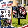 Personalized Metal Garden Stake 250 Years Of Defending Liberty Patriotic Outdoor Yard Decor Flag Silhouette Landscape Marker