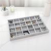 Large Capacity Velvet Jewelry Tray Wooden Rings Earrings Plate Jewelry Storage Box  Jewelry Seller