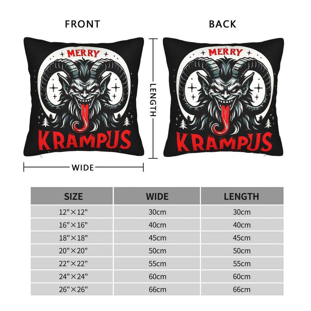Merry Krampus Horror Pillowcases Novelty Pillow Case For Living Room Sofa Comfy Pillow Cover