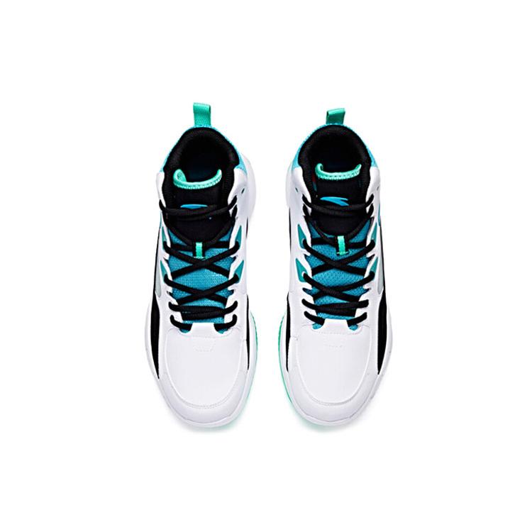 New Anta Star Trail 4 Cushioning Anti Slip And Wear Resistant High Top Basketball Shoes White Blue 91731132-1