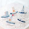 Mediterranean Wooden Sailboat Model Ornament