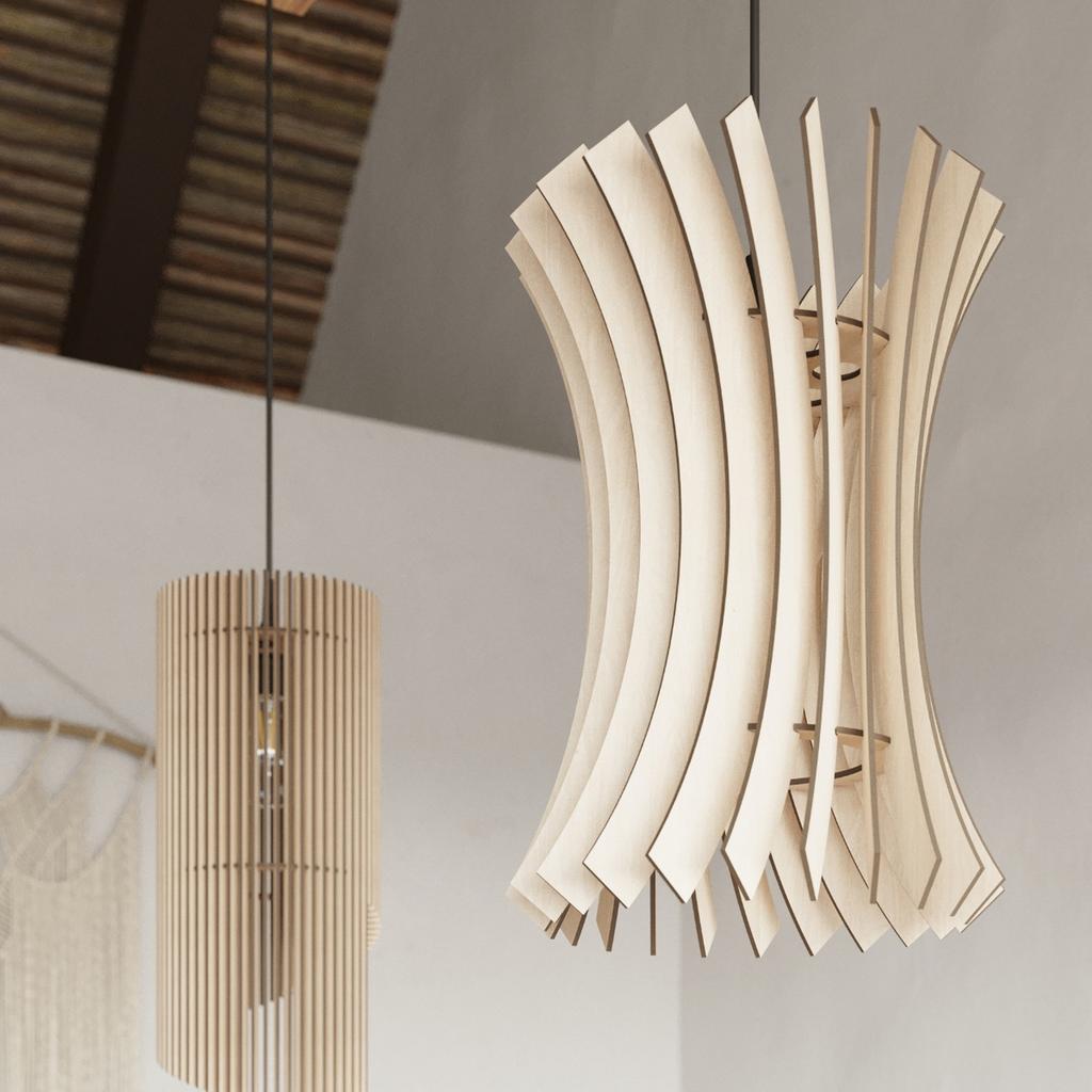 Lampa Wisząca Oriana 1 E27 Naturalne Drewno Wood Sollux Sl.0642