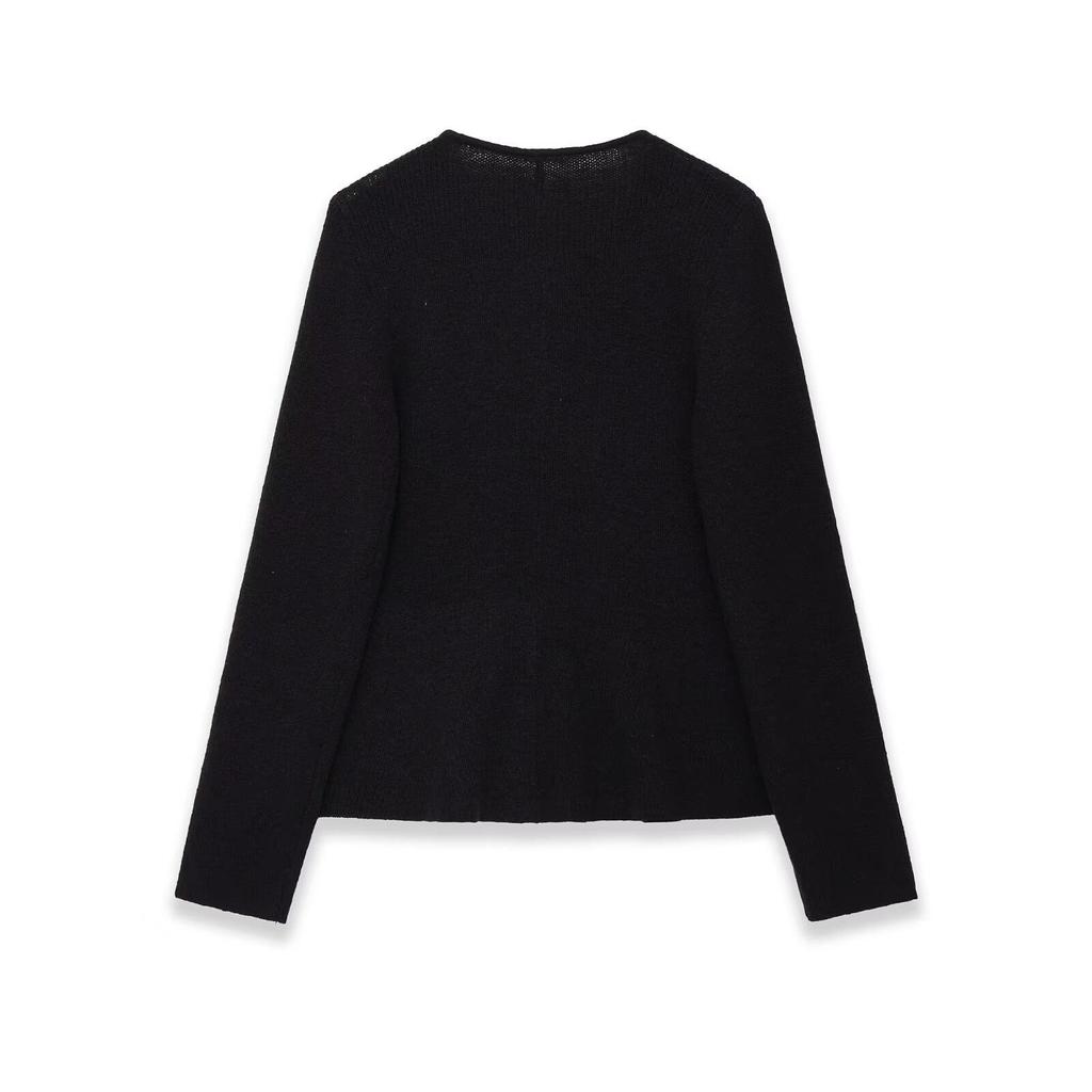 European & American Women's Fashion Casual Ribbed Knit Skirt and Cardigan Set