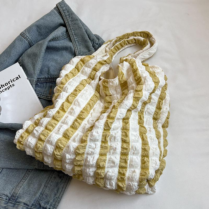 Große Kapazität Plissierte Wolken-Pufftasche Damen Schulter-Unterarmtasche Hand-Canvas-Einkaufstasche