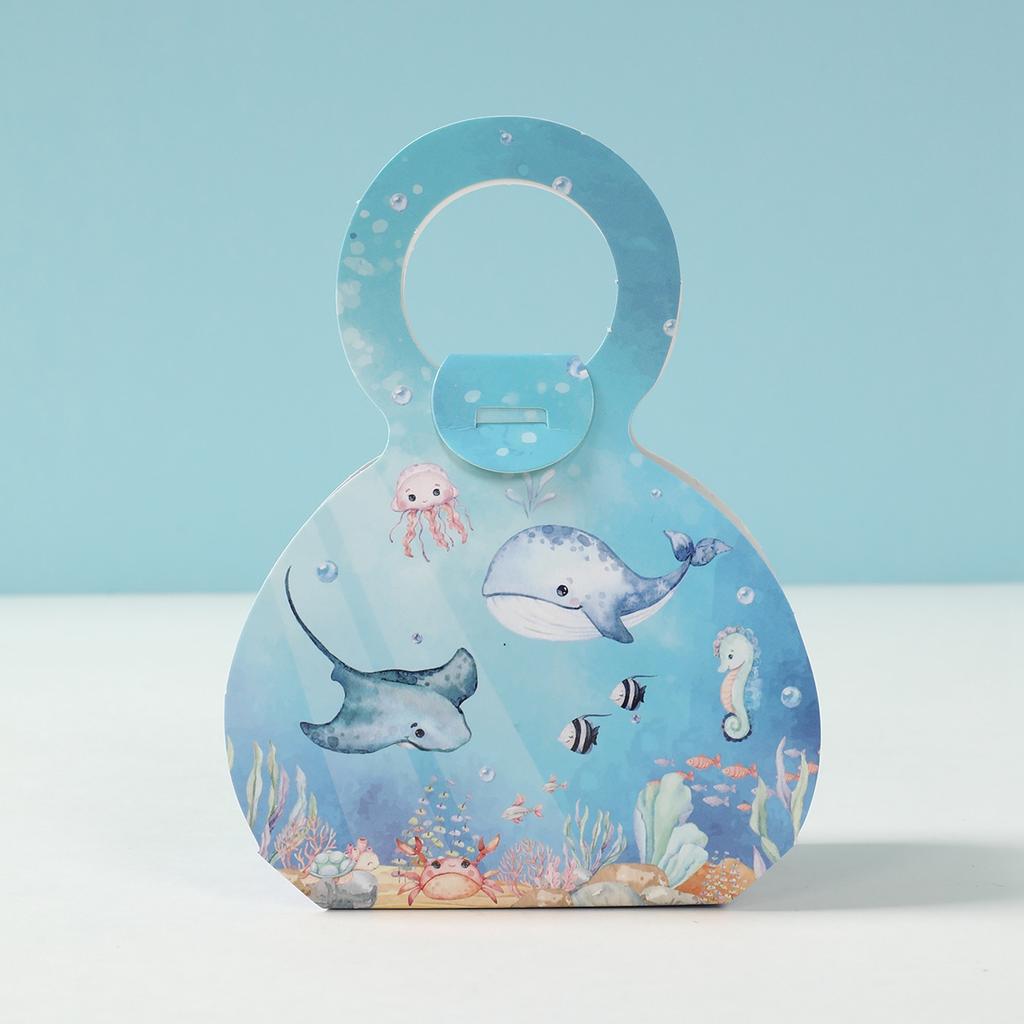Undersea Animals Hand-held Box Happy 1st Birthday Party Decor Kids Favors Gift Packaging Box Under the Sea Baby Shower Supplies