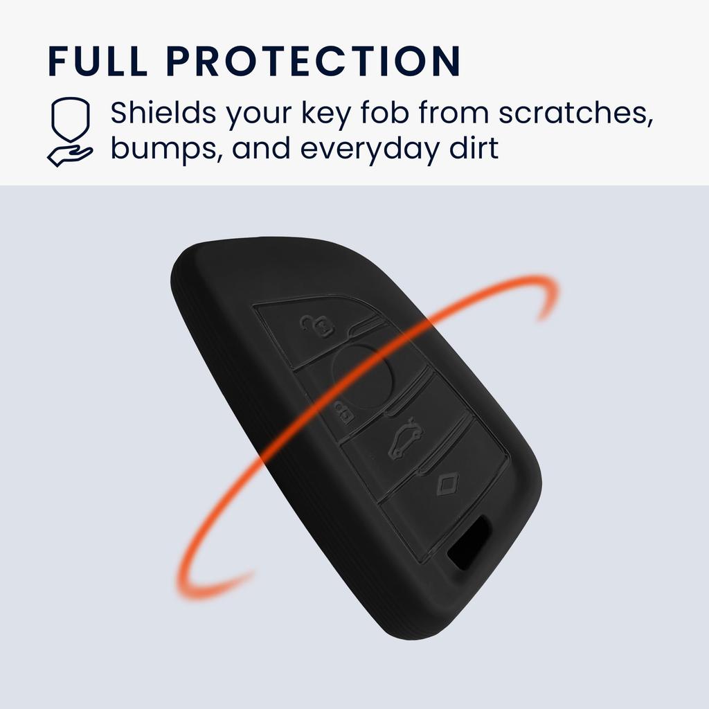 kwmobile Car Key Case for BMW Car Key Smart Key TPU Key Case Key Cover Black with Key Ring 3-Button - - - -