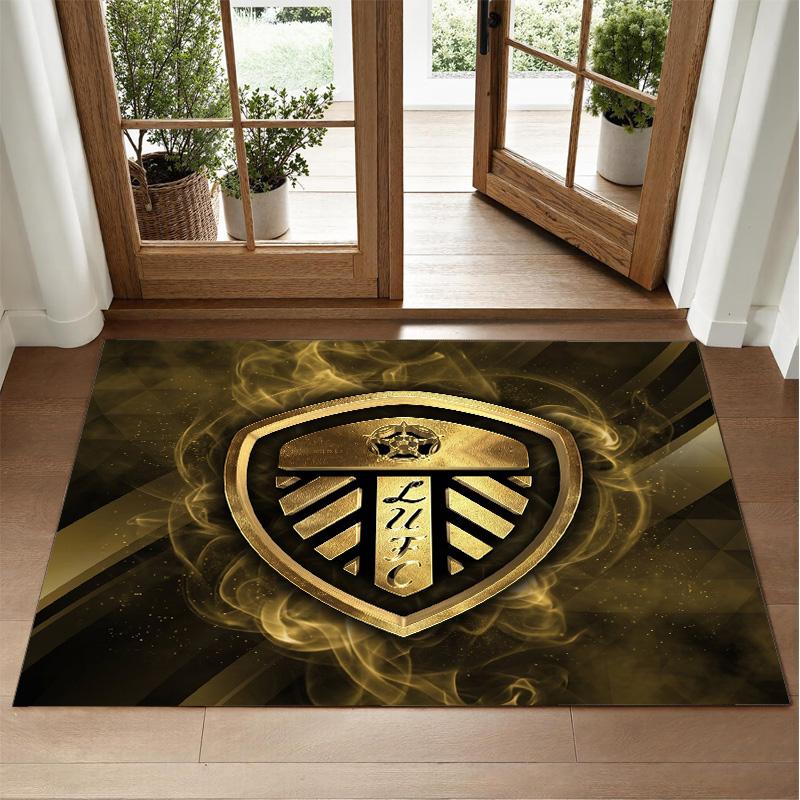 Leeds United Design Crystal Velvet Rug Soft Decorative Mat for Bedroom Entrance