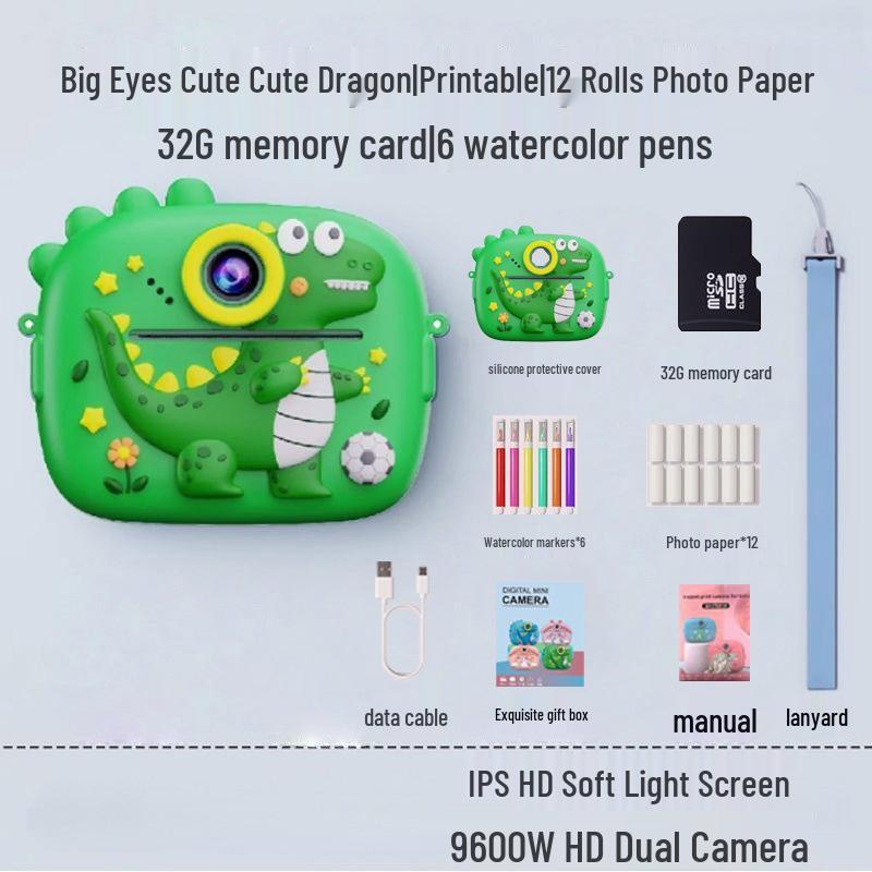 Children's Instant Print Camera: Capture Photos & Videos, Ideal Toy Gift for Girls Z13
