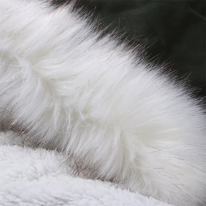 Manteau d'hiver pour femme avec col en fourrure blanche Parka mi-longue à capuche Manteau d'hiver chaud en velours