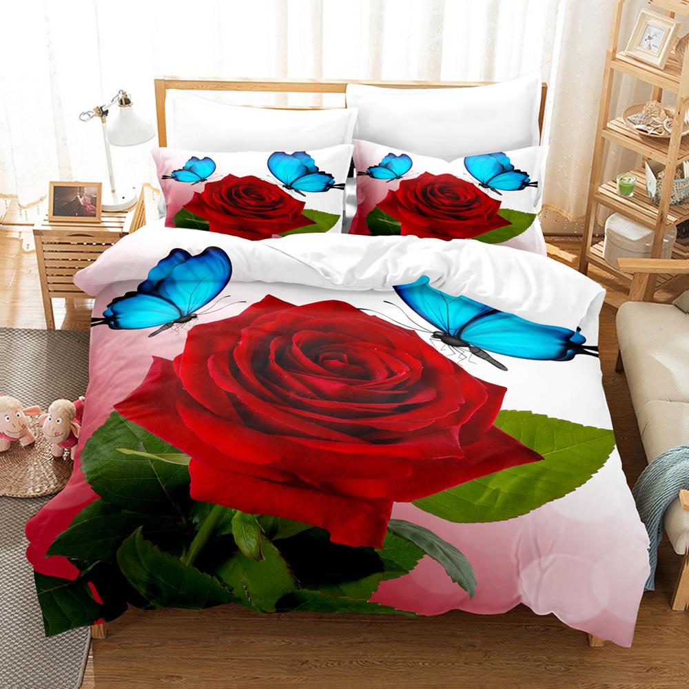 Animal Tiger Lion Printing Two-Piece Kit 3D Digital Bed Three-Piece Kit