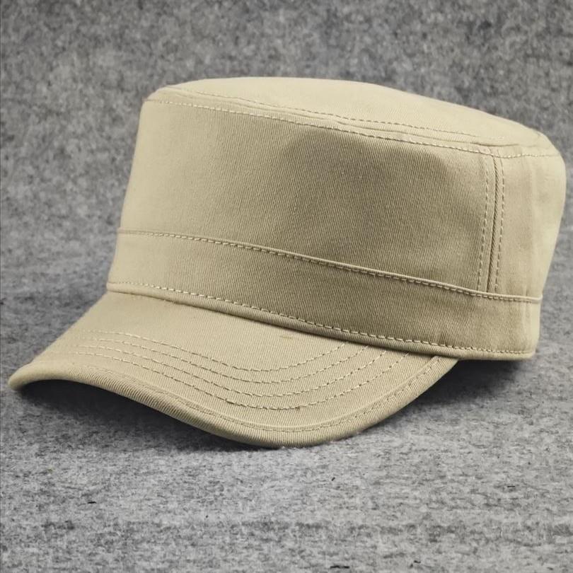 Back-sealed Large Head Circumference Flat Top Hat Pure Colorcasualelegantplus Size Middle-aged and Elderly All Year Roundcasual Peaked Cap Men's Hat