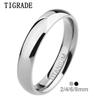 TIGRADE 2/4/6/8mm Mens Wedding Band Gepolijst Vrouwen Titanium Eenvoudige Engagement Klassieke ringen Zwart Zilver Kleur Lady anel 3-15