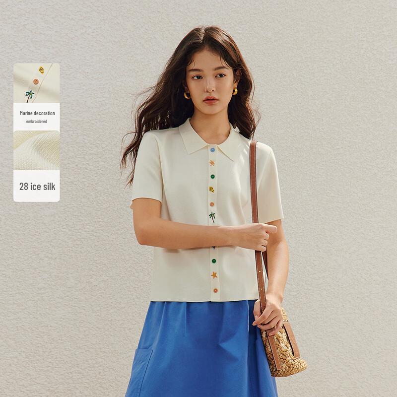 

Женский вышитый топ-поло с коротким рукавом INMAN S