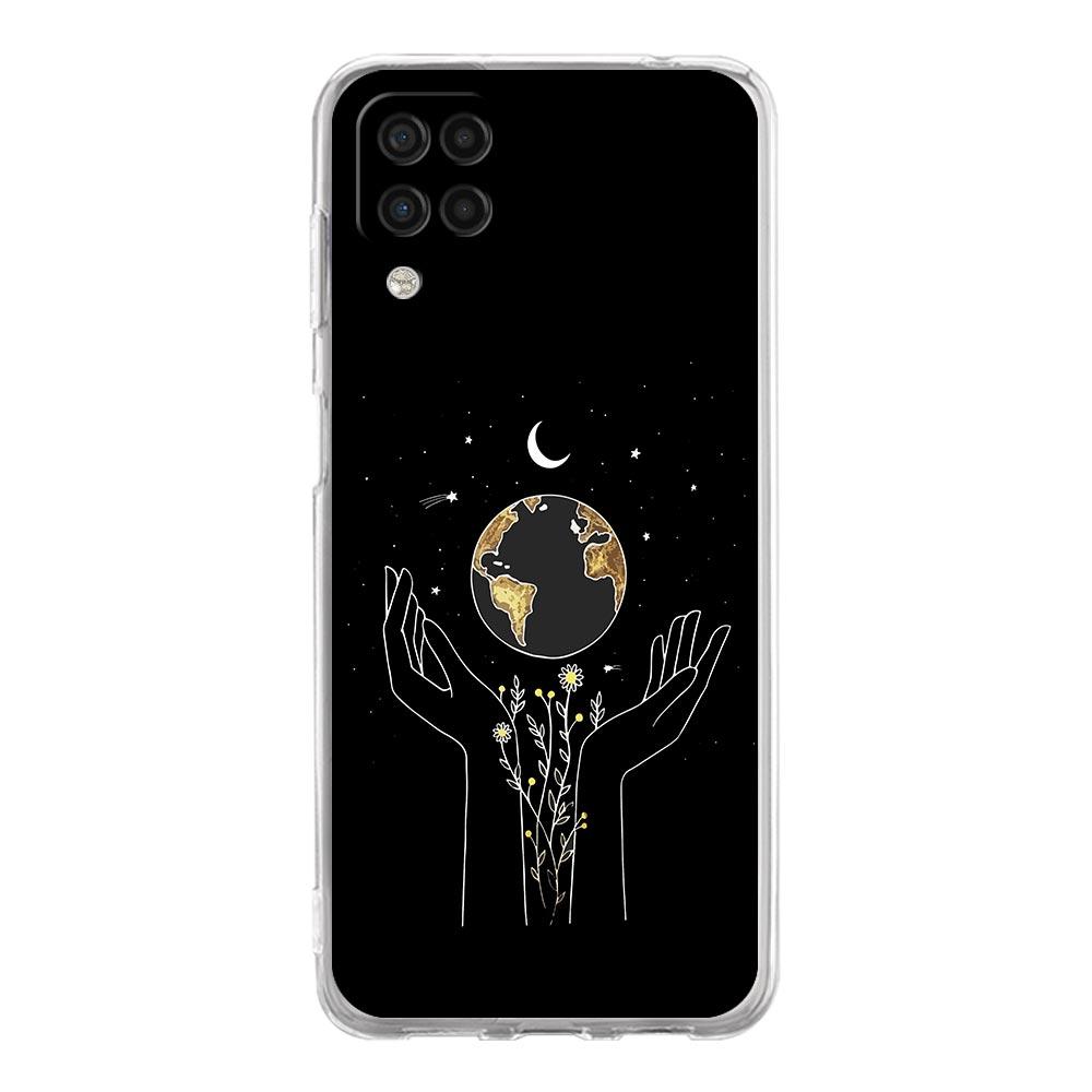 Phone Case for Samsung A13 A15 A25 A51 A71 A21S A11 A31 A52 A41 A23 A53 A73 A32 5G A03S A05s Cover Simplicity Line Art Sun Moon