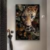 Flower Jungle Animal Lion Tiger Leopard Deer Abstract Wall Art Poster Grand Styel Canvas Painting Decoration Living Room Decor