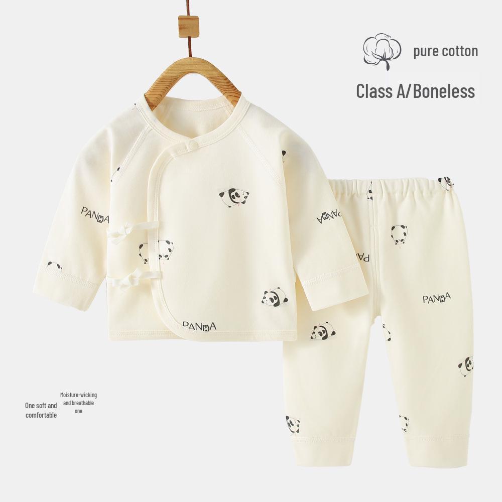 Set di Vestiti Autunnali per Bambini: Pantaloni in Puro Cotone e Abito da Monaco con Allacciatura Senza Osso