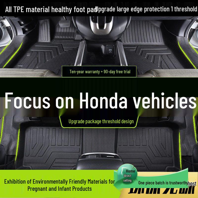 TPE Floor Mats for Honda: CRV, Accord, Civic, XR-V, Vezel, Avancier, UR-V, Breeze, Fit, Lingpai, Elysion.