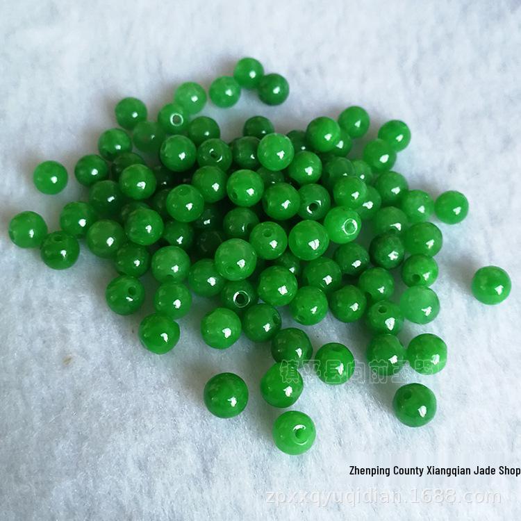 Dry Green Jade Round Beads for DIY Jewelry: Iron Dragon Life Buddha Bracelet & Necklace Accessories