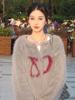 Women's Fluffy Knit Cardigan Jacket - American Style, Autumn/Winter, Cozy & Trendy