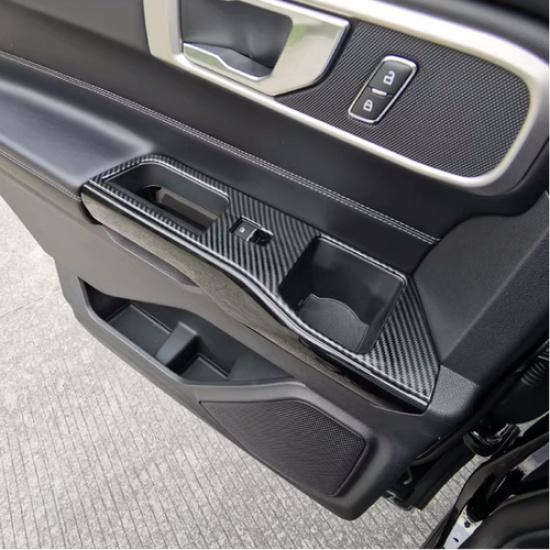 Carbon Fiber Inner Window Switch Panel Cover Trim For Ford Explorer -2024