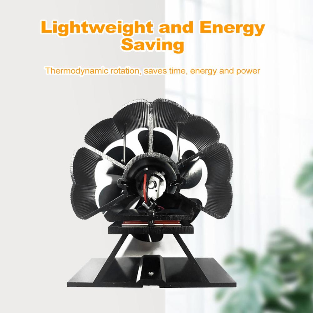 Ventilator de aragaz cu 6 lame, ventilator silențios pentru șemineu, ventilator de aragaz cu aer cald rapid, neelectric